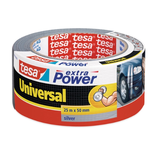 Obrázek Páska textilní TESA Extra Power 50 mm x 25 m - stříbrná