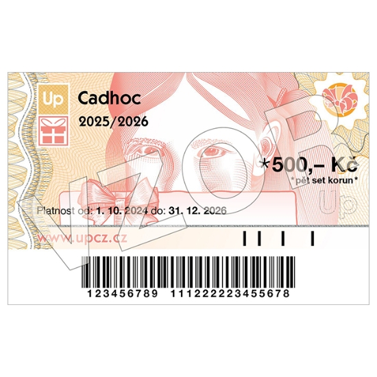 Obrázek Poukázka dárková Up v hodnotě 500,- Kč