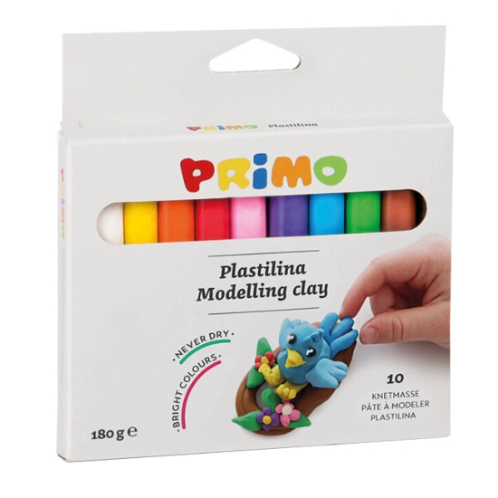 Obrázek Plastelína Primo, sada 10 x 18g, mix barev, papírový obal
