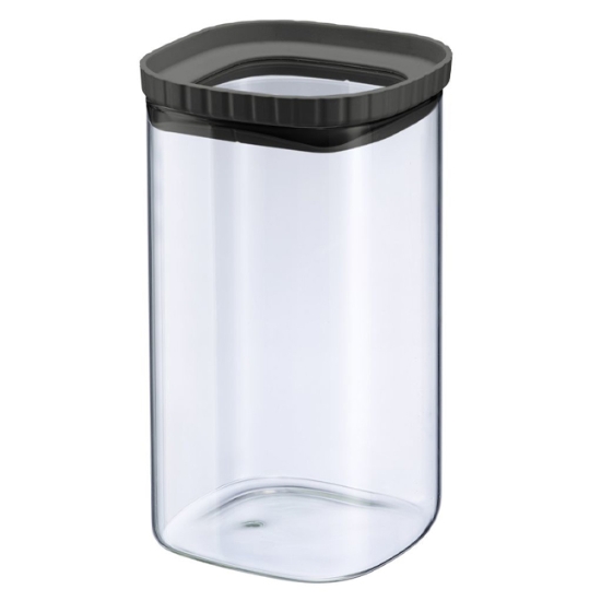 Obrázek Skleněná dóza se silikonovým víčkem, stohovatelná, 1500 ml