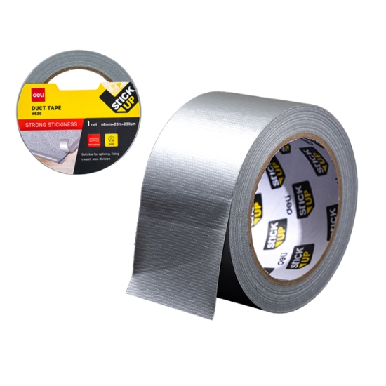 Obrázek Lepící páska textilní 48mm x 20m DELI - stříbrná