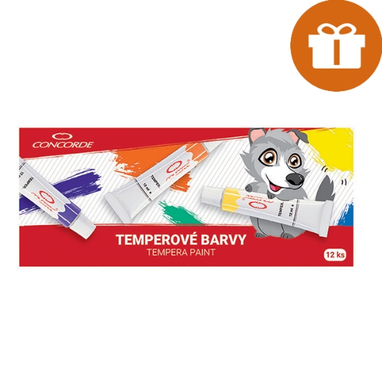 Obrázek Barvy temperové v tubě Concorde / 12 ks