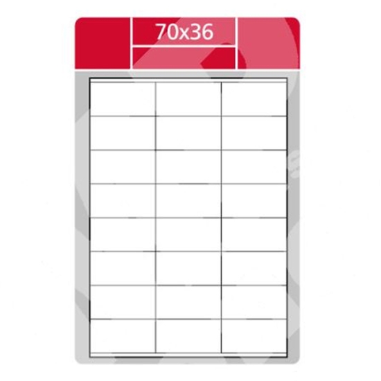 Obrázek Etiketa SK LABEL Plus 70 x 36 mm A4 - bílá / 1000 archů