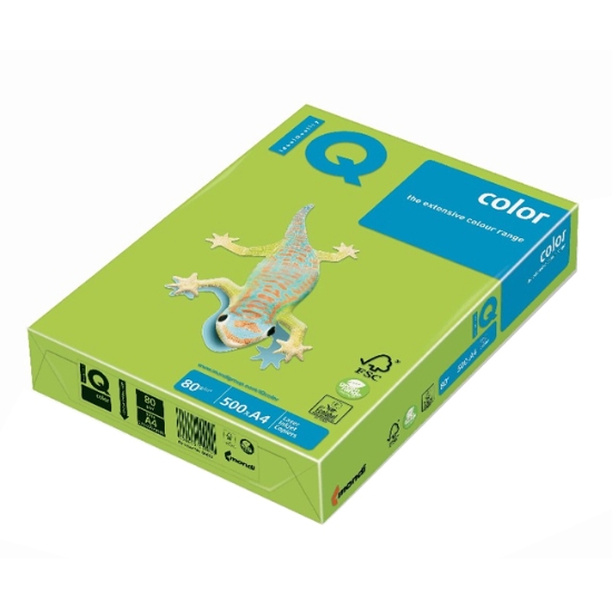 Obrázek Papír barevný IQ COLOR A4 80 g - lípově zelená / 500 listů