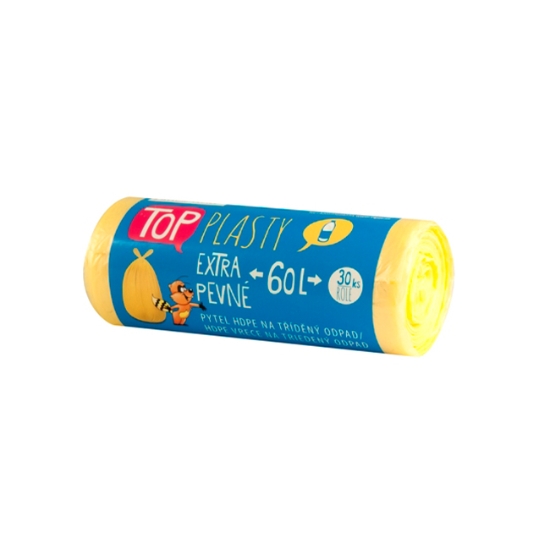 Obrázek Pytel HDPE na tříděný odpad, plast 60L, žlutý TOP/30ks
