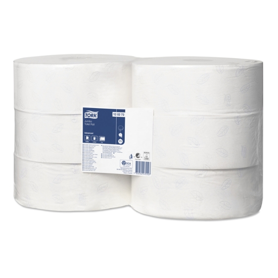 Obrázek Papír toaletní TORK Advanced Jumbo 120272 2vrst., 10 cm x 360 m /  6 ks   (120272)