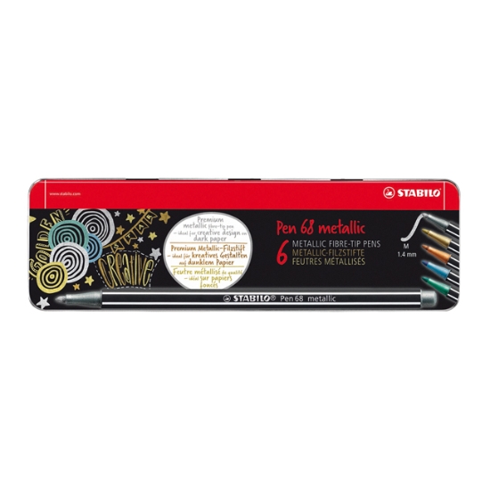 Obrázek Fix STABILO Pen 68 Metallic / sada 6 ks plech