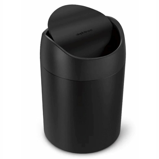 Obrázek Mini odpadkový koš na stůl Simplehuman, 1,5 l, matná černá ocel