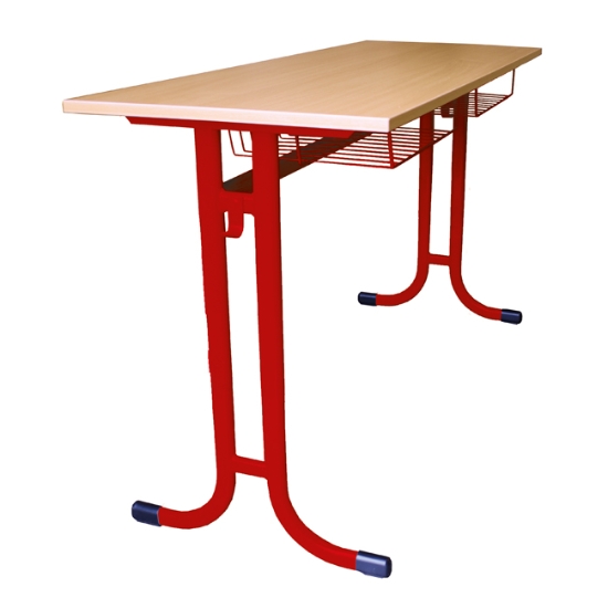 Obrázek Stůl žákovský Denis II pevný, velikost 4, deska buk, konstrukce RAL 3020 červená