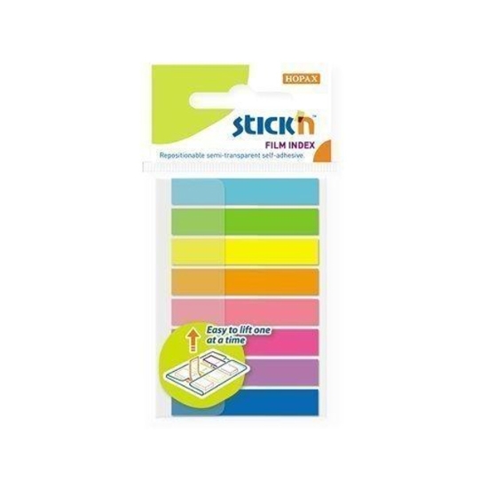 Obrázek Záložky samolepicí STICK'N 45x8mm - mix neon. barev /8x20 lístků 