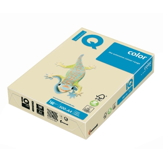 Obrázek Papír barevný IQ COLOR A4 160g - vanilková / 250 listů