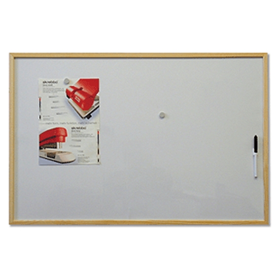 Obrázek Tabule magnetická dřevěný rám 600x400 mm - bílá 