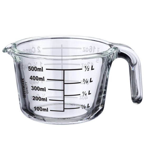 Obrázek Odměrka se stupnicí, skleněná 500 ml