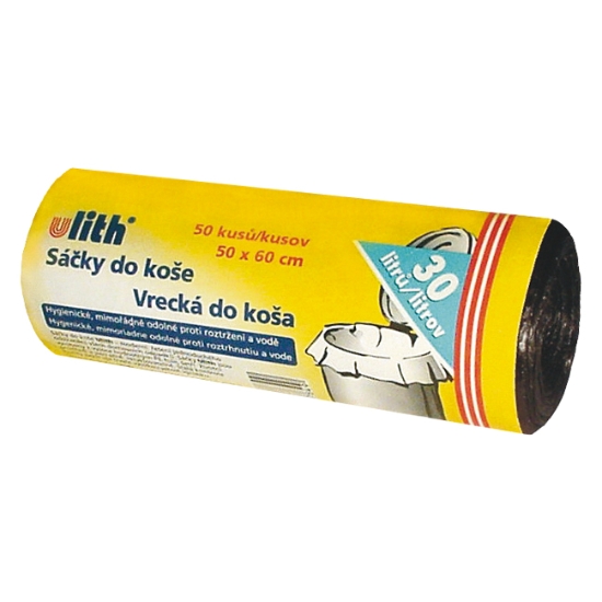 Obrázek Sáček do koše 500 x 600 mm 30 l - černá / 50 ks