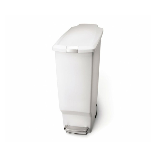 Obrázek Pedálový odpadkový koš Simplehuman – 40 l, úzký, bílý plast