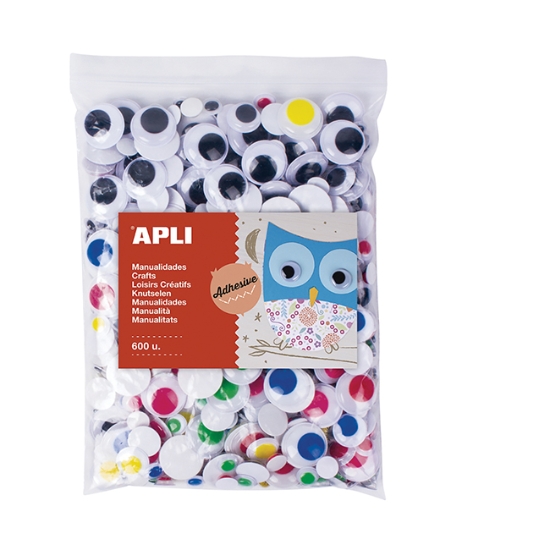 Obrázek APLI MOVING EYES - Jumbo pack, mix velikostí, samolepicí, mix barev / 600 ks