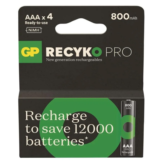 Obrázek Baterie nabíjecí GP ReCyko Pro Professional AAA (HR03)/ 4 ks