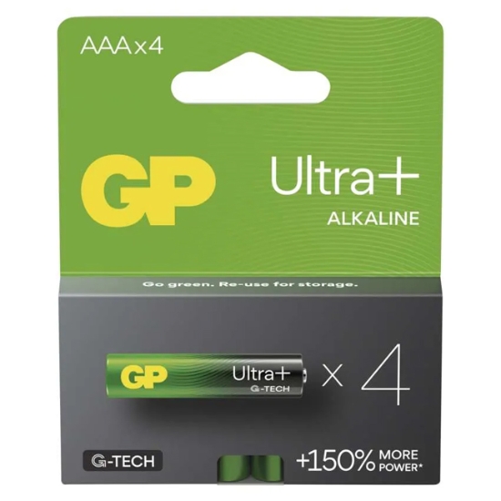 Obrázek Baterie GP alkalické LR03 Ultra Plus (AAA) / 4 ks   