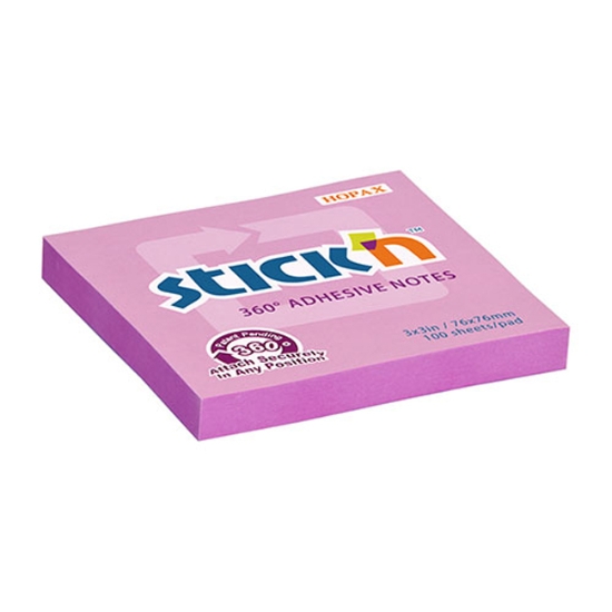 Obrázek Bloček samolepicí 360° STICK´N, 76x76mm, 100 l - růžový