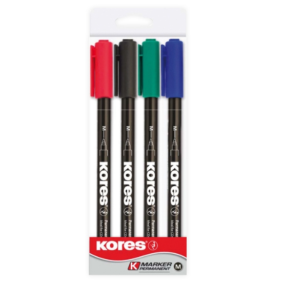 Obrázek Popisovač permanentní Kores K-Marker " M " / 4 ks
