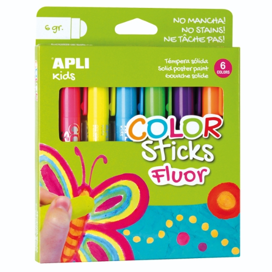 Obrázek Barvy temperové Apli suché neonové / 6 ks