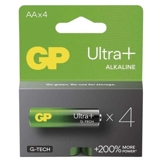 Obrázek Baterie GP alkalické LR06 Ultra Plus (AA) / 4 ks  