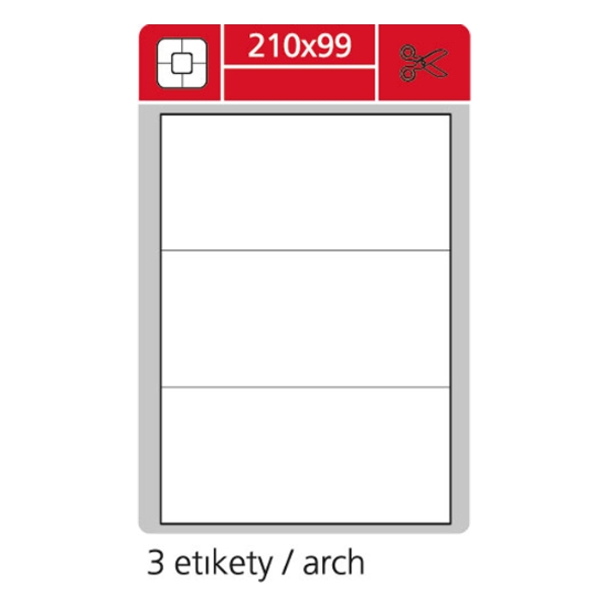 Obrázek Etiketa print SK Label PLUS 210 x 99 xA4 -  bílá / 1000ks