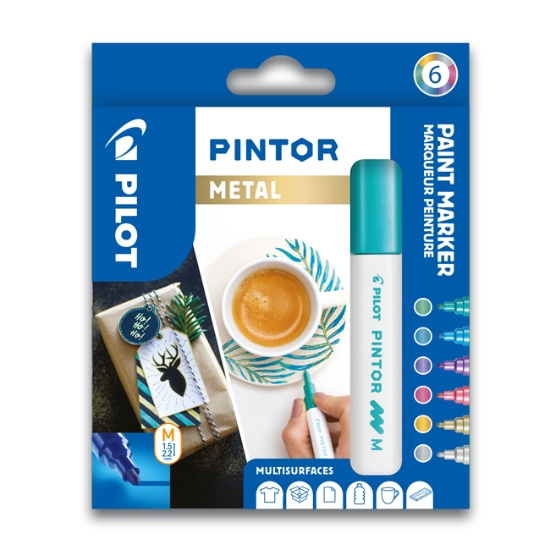 Obrázek Popisovač akrylový Pilot Pintor Metal M / sada 6 ks