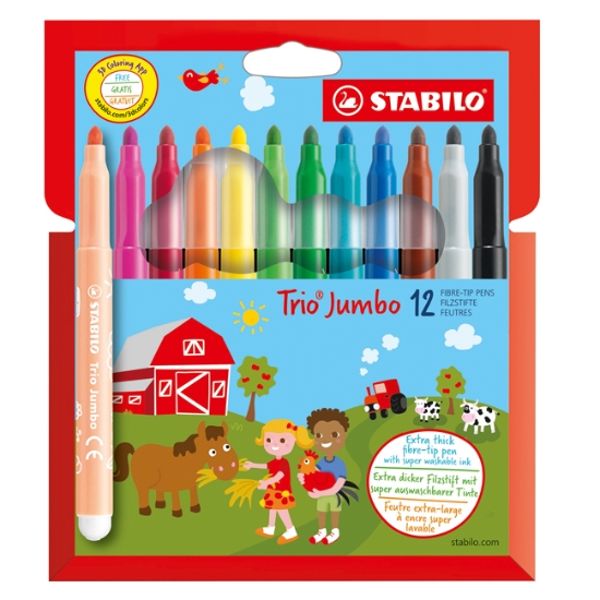 Obrázek Fixy STABILO Trio JUMBO / 12 ks