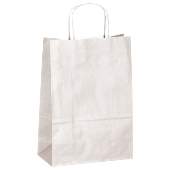 Obrázek Taška papírová 240x110x330 mm s krouceným uchem - bílá