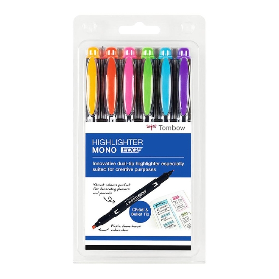 Obrázek Zvýrazňovač oboustranný TOMBOW MONO EDGE / sada 6 ks