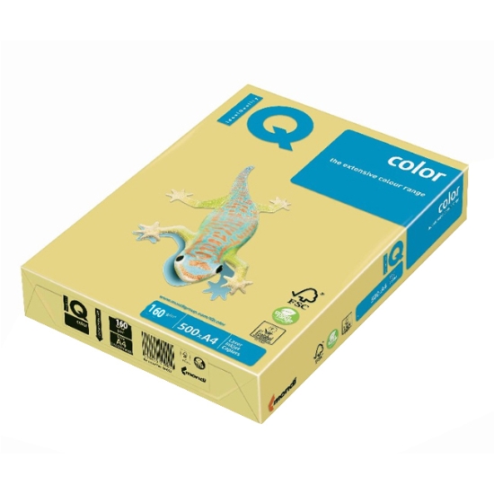 Obrázek Papír barevný IQ COLOR A4 160g - cintrónově žlutá / 250 listů
