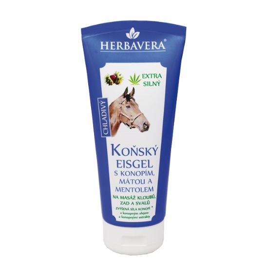 Obrázek Tělový balzám - koňský EISGEL (chladivý) s konopím, mátou a mentolem, 200ml