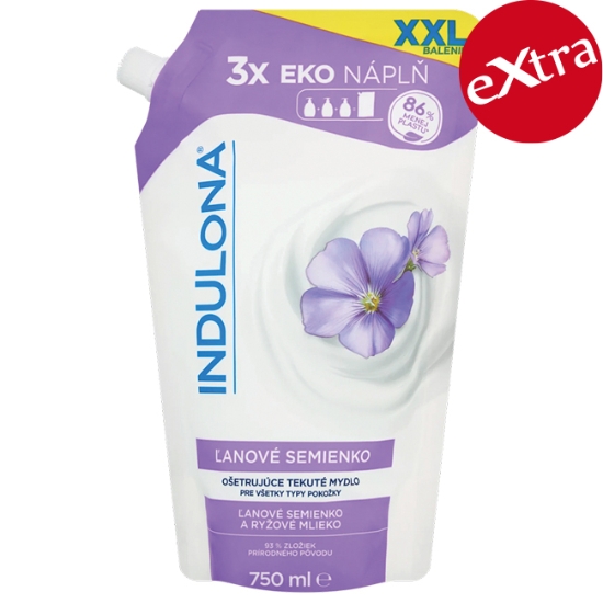 Obrázek Indulona tekuté mýdlo Lněné semínko náhradní náplň, 750 ml