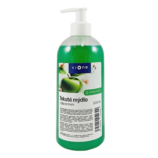 Obrázek Mýdlo tekuté Vione s perletí zelené, Jablko, 500 ml pumpička