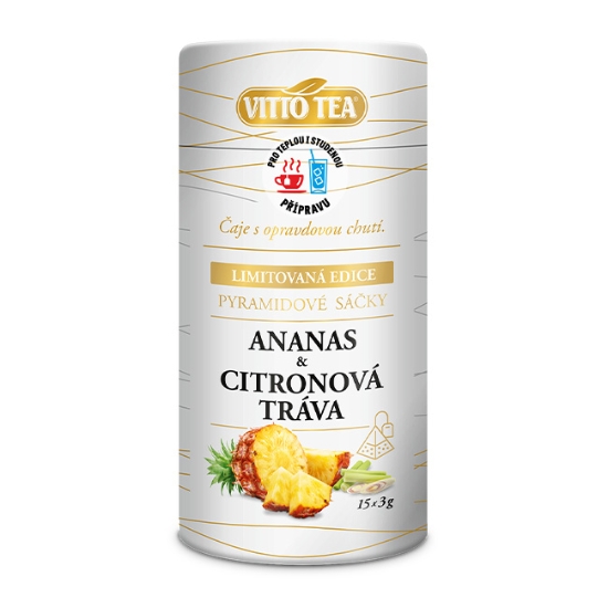 Obrázek Čaj Hot & Cold  Ananas & Citronová tráva, tubus 45g