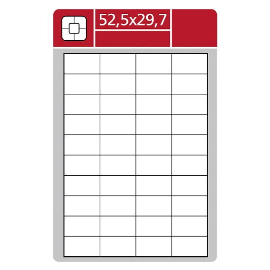 Obrázek Etiketa L PRINT 52,5 x 29,7 mm A4 - bílá / 100 archů