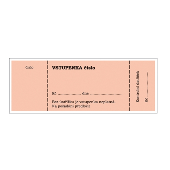 Obrázek Vstupenka bločková 1-100 O 000267