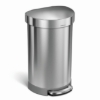 Obrázek Pedálový odpadkový koš Simplehuman – 45 l, půlkulatý, matná ocel
