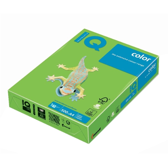 Obrázek Papír barevný IQ COLOR A4 160g - jarní zelená / 250 listů
