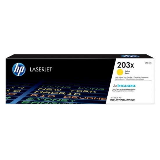 Obrázek Originální toner HP CF542X (203X), žlutý, 2500 stran