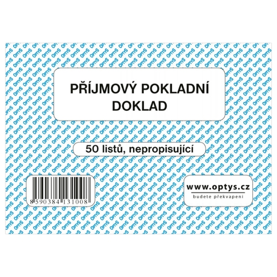 Obrázek Doklad příjmový pokladní A6 nepropisovací O 000310