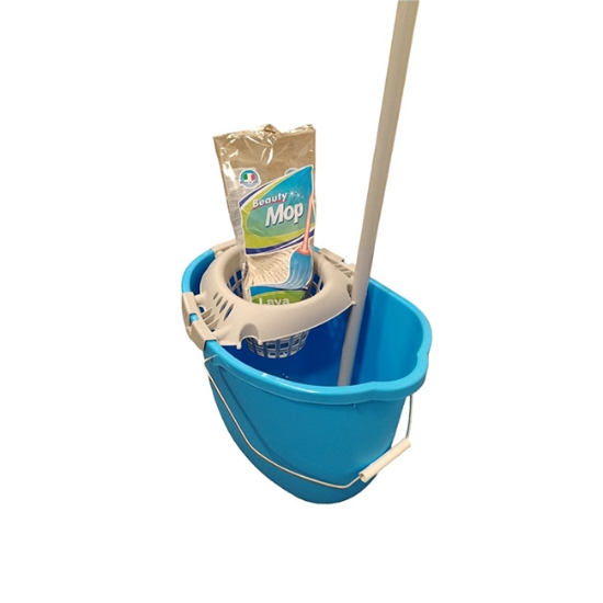 Obrázek Úklidová souprava oválná 15L, mop bavlněný 160g, hrubý závit
