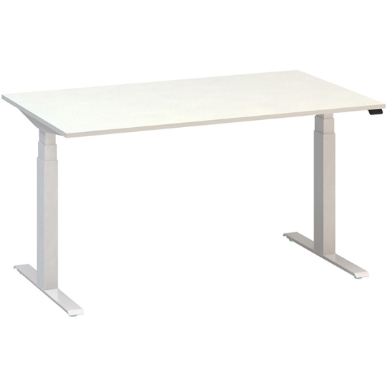 Obrázek ALFA UP stůl výškově stavitelný 140 cm  - bílá / bílé podnoží