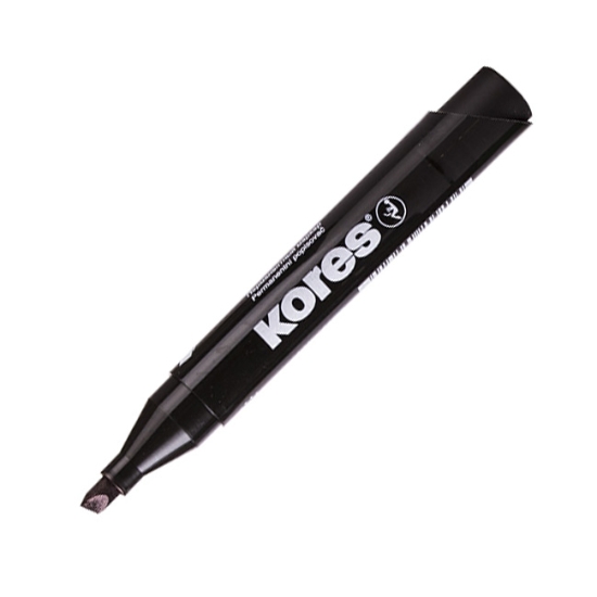Obrázek Popisovač permanentní Kores K-Marker klínový hrot - černá
