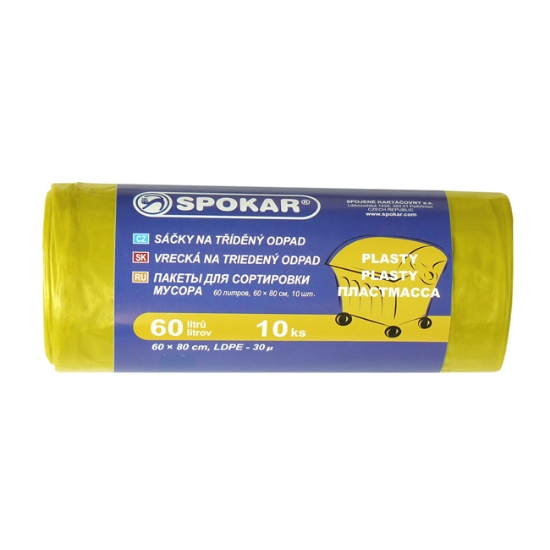 Obrázek Sáčky na tříděný odpad 60x80, 60 litrů - žluté / 10 ks 