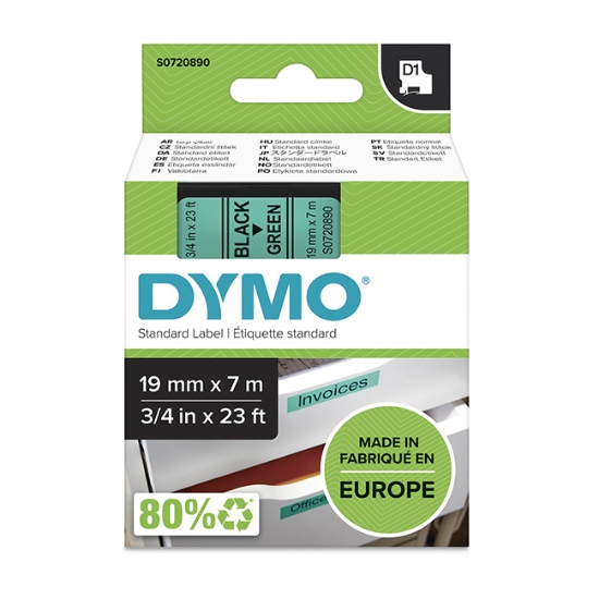 Obrázek Dymo páska D1 19mm x 7m - zelená   45809