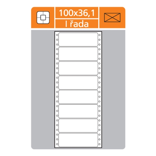 Obrázek Etiketa L100 x 36,1 mm 1 řada- bílá / 4000 etiket