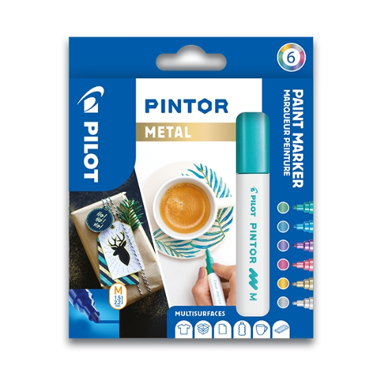 Obrázek Pigmentové popisovače PILOT PINTOR/ sada 6 ks - metal