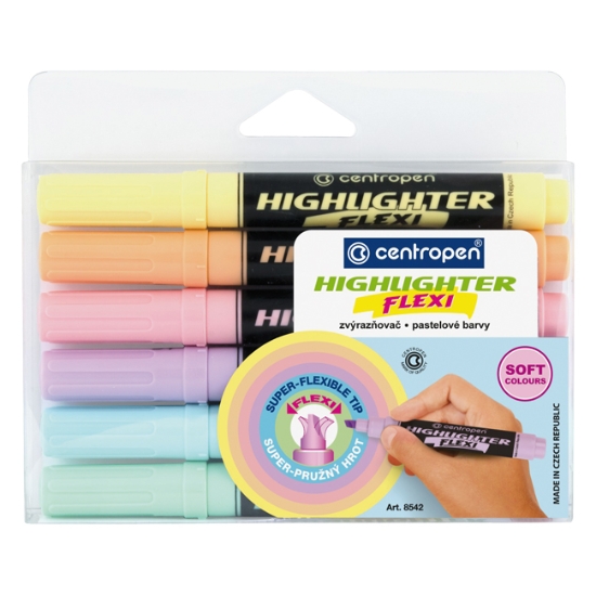 Obrázek Centropen Highlighter Flexi Soft 8542 / sada 6 ks